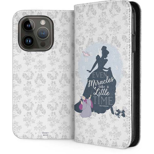 Disney Cinderella Miracles Take Time Silhouette iPhone 15 Pro Folio Case